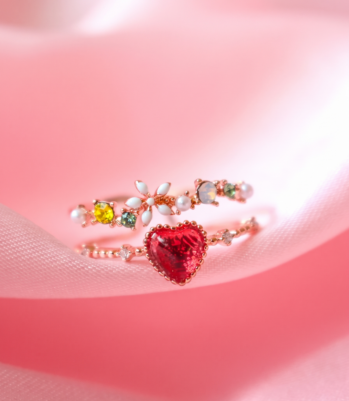 Dreamy Heart Layered Ring