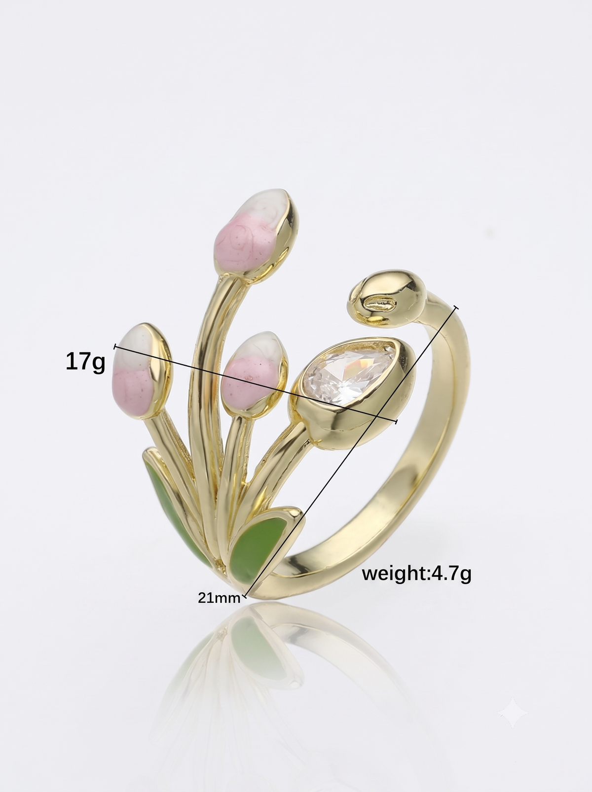 Delicately Wrapped Tulip Ring