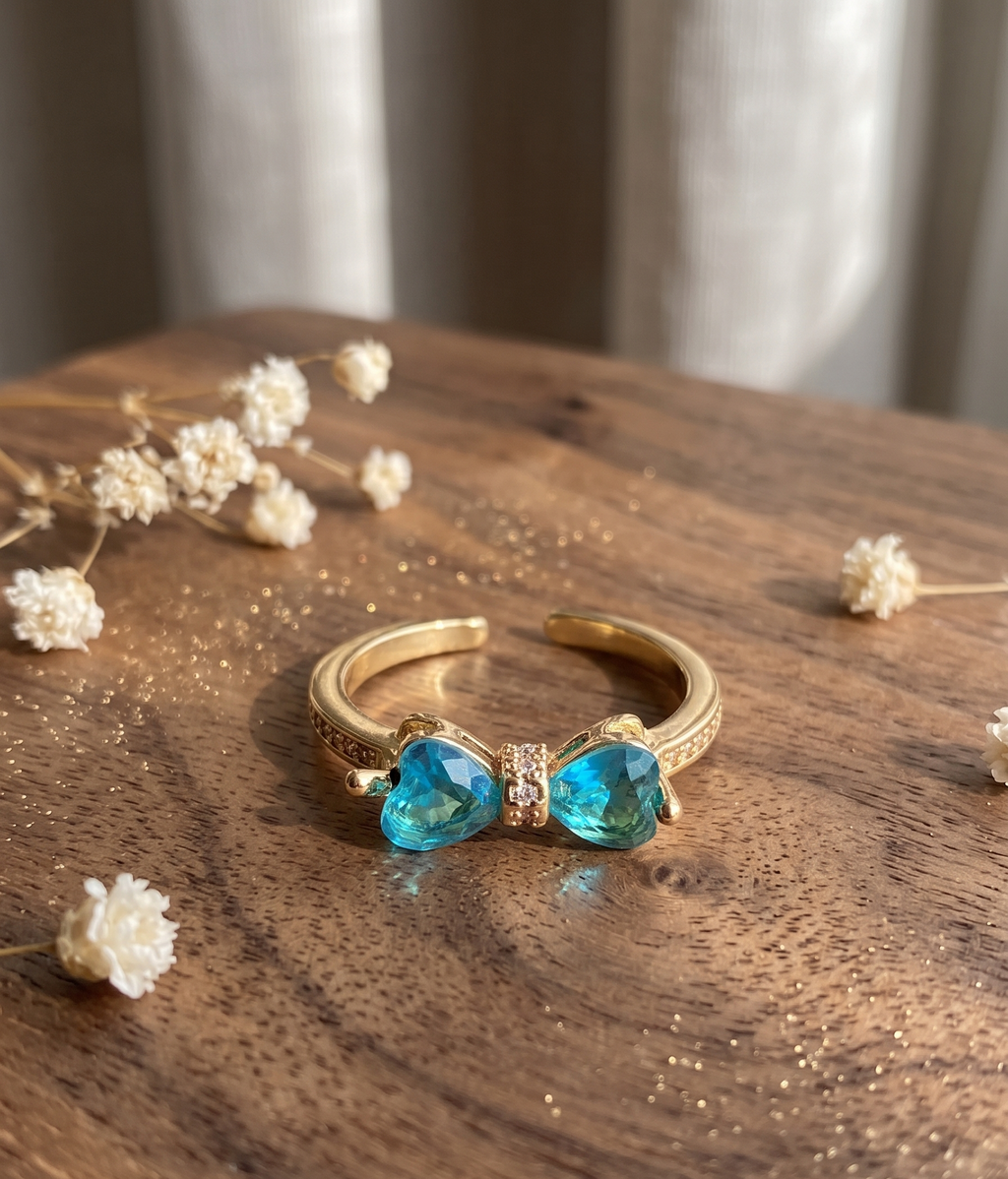 Aurora Blue Bow Ring