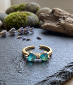 Aurora Blue Bow Ring
