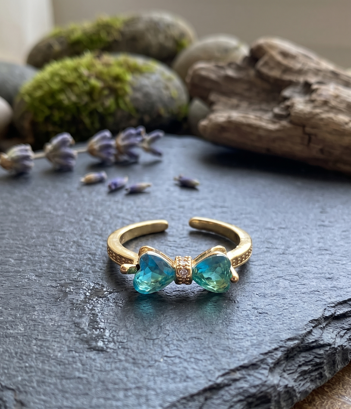 Aurora Blue Bow Ring