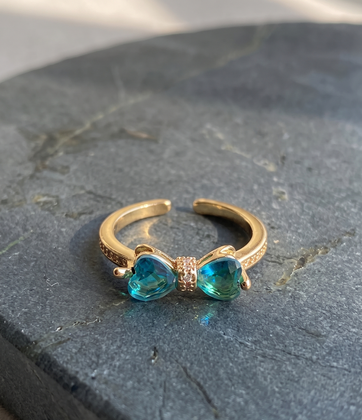 Aurora Blue Bow Ring