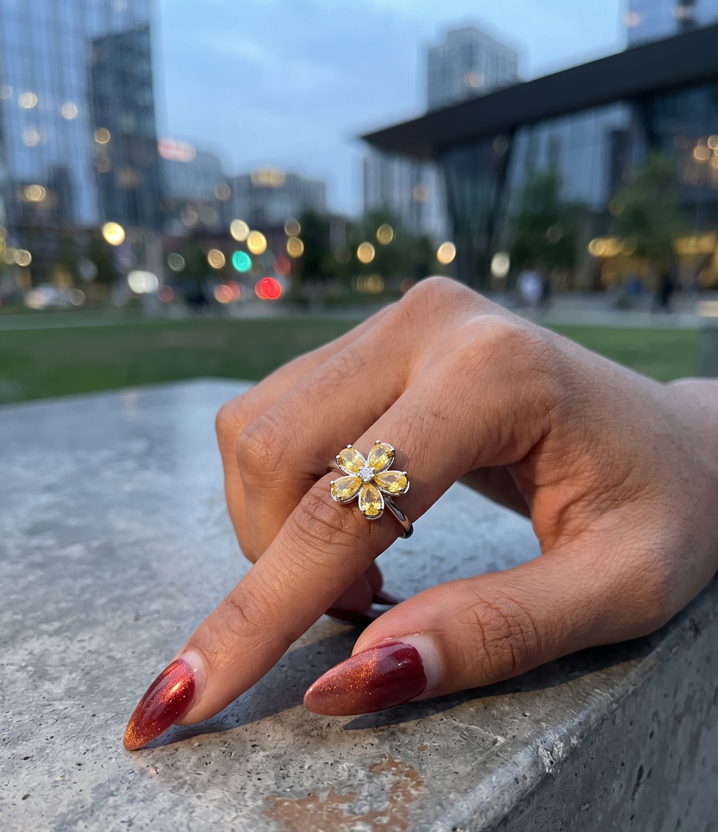 Sunshine Sweetheart Flower Ring
