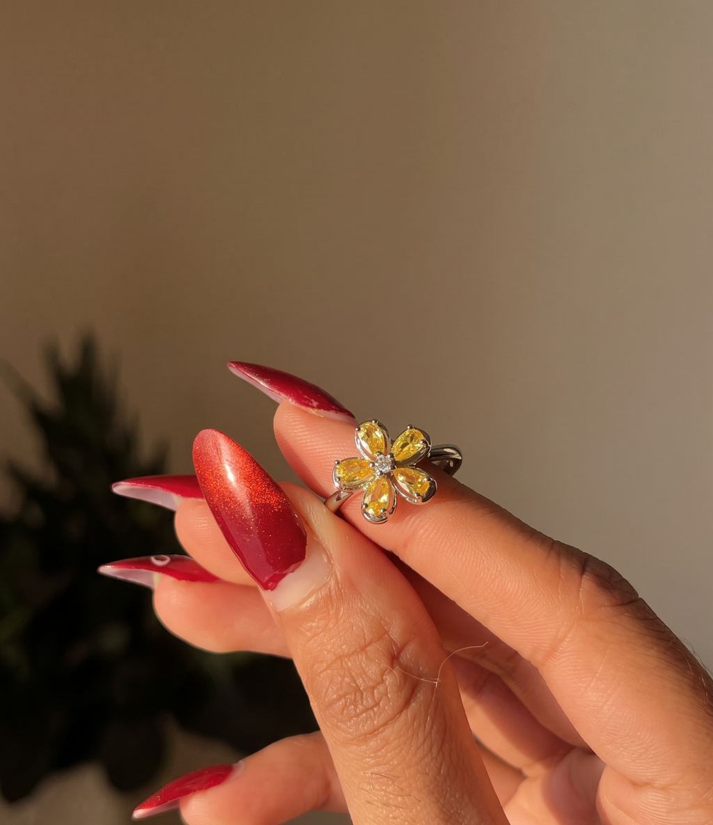 Sunshine Sweetheart Flower Ring