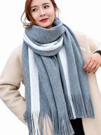Women Colorblocked Woollen Winter Scarf