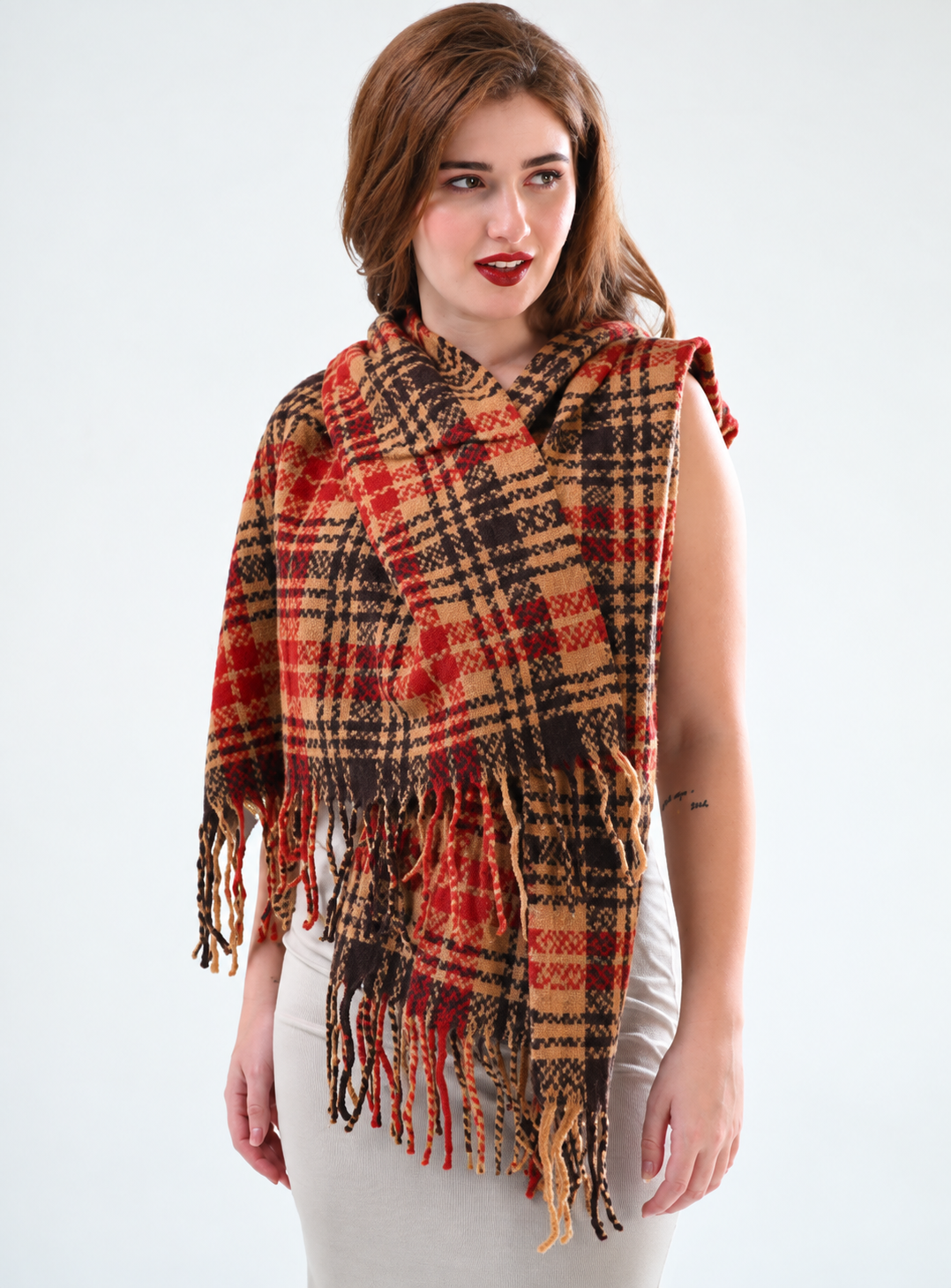 Women Striped Winter Scarf