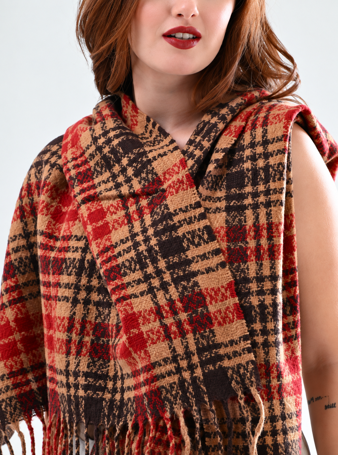 Women Striped Winter Scarf