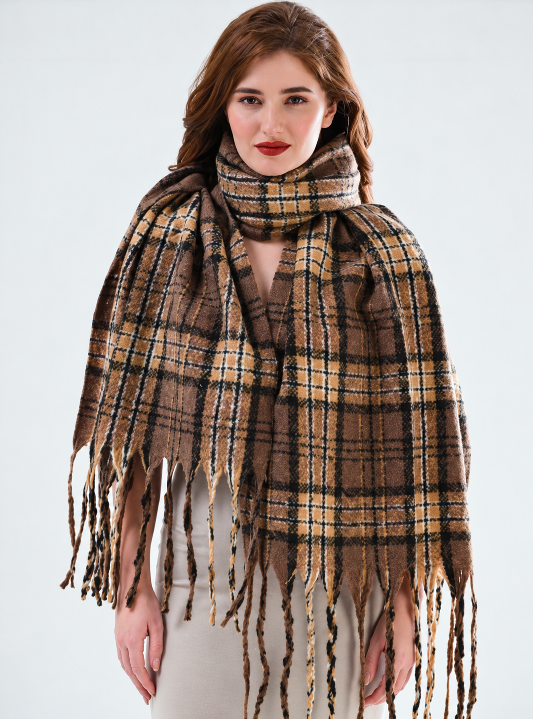 Women Striped Winter Scarf