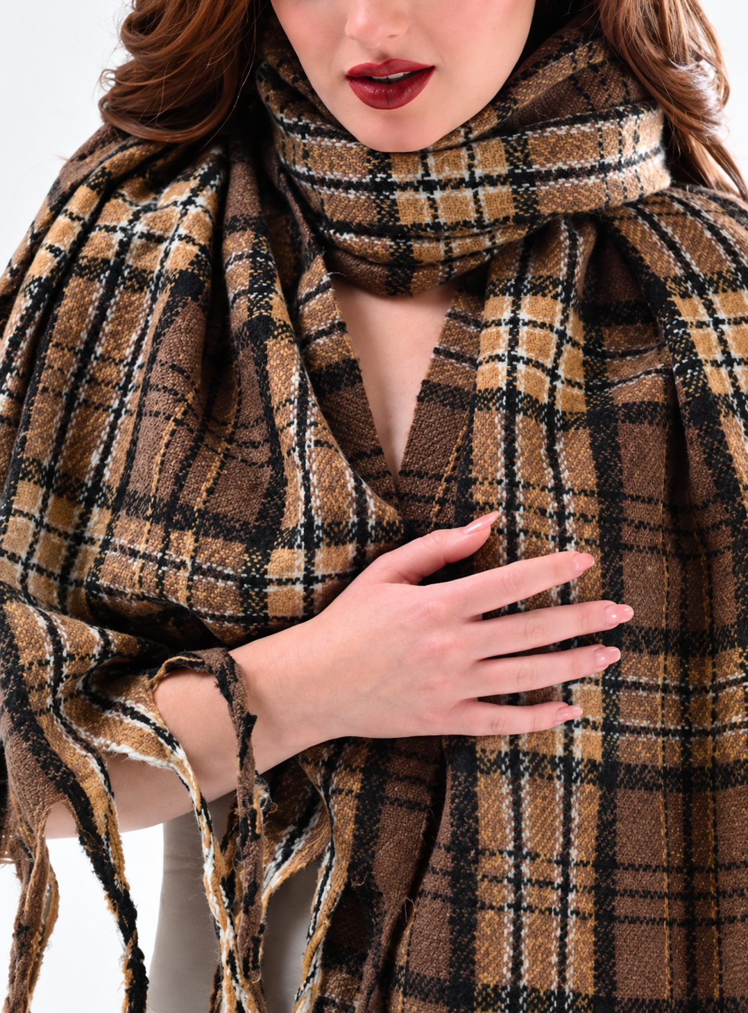 Women Striped Winter Scarf