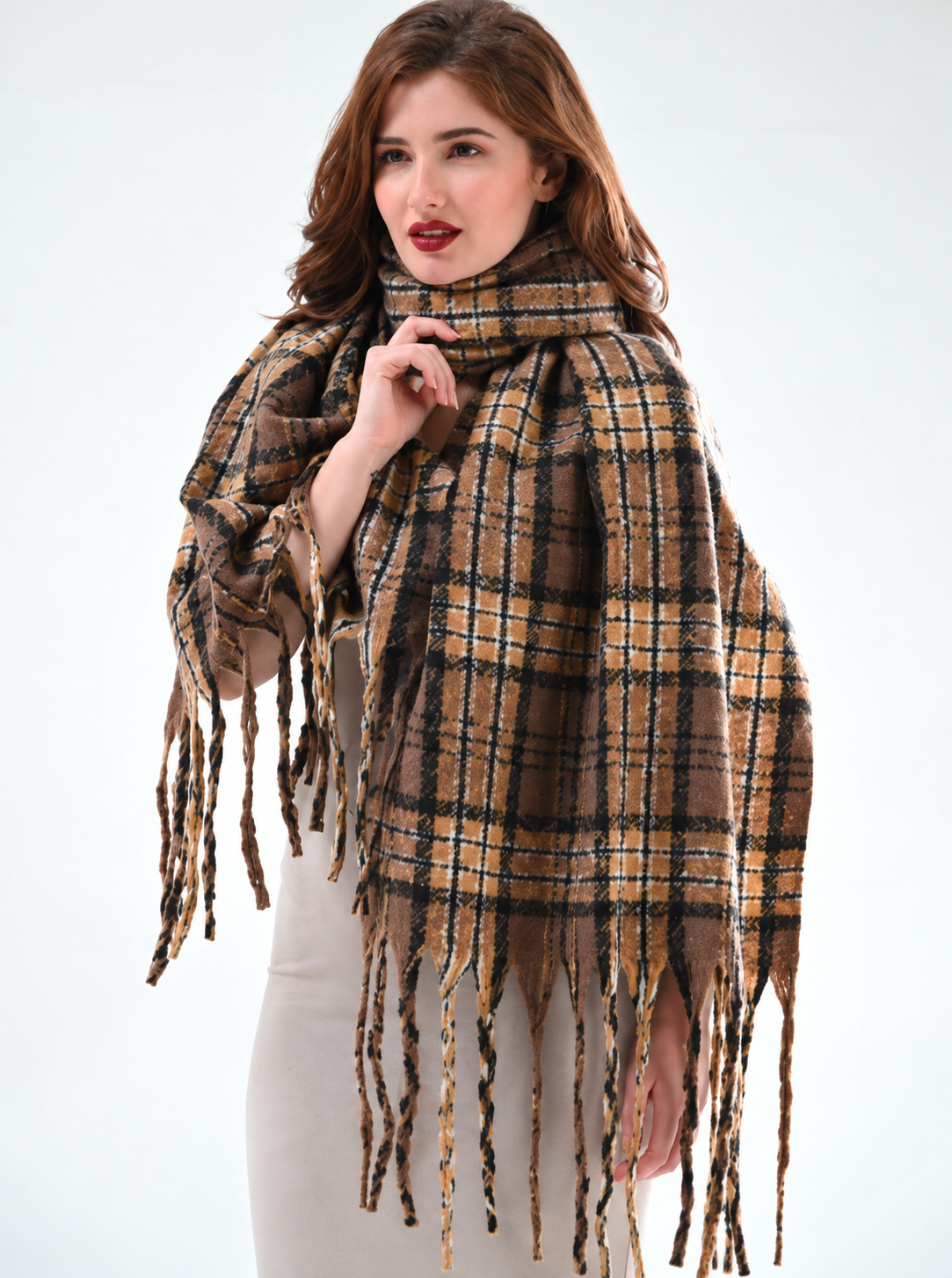 Women Striped Winter Scarf