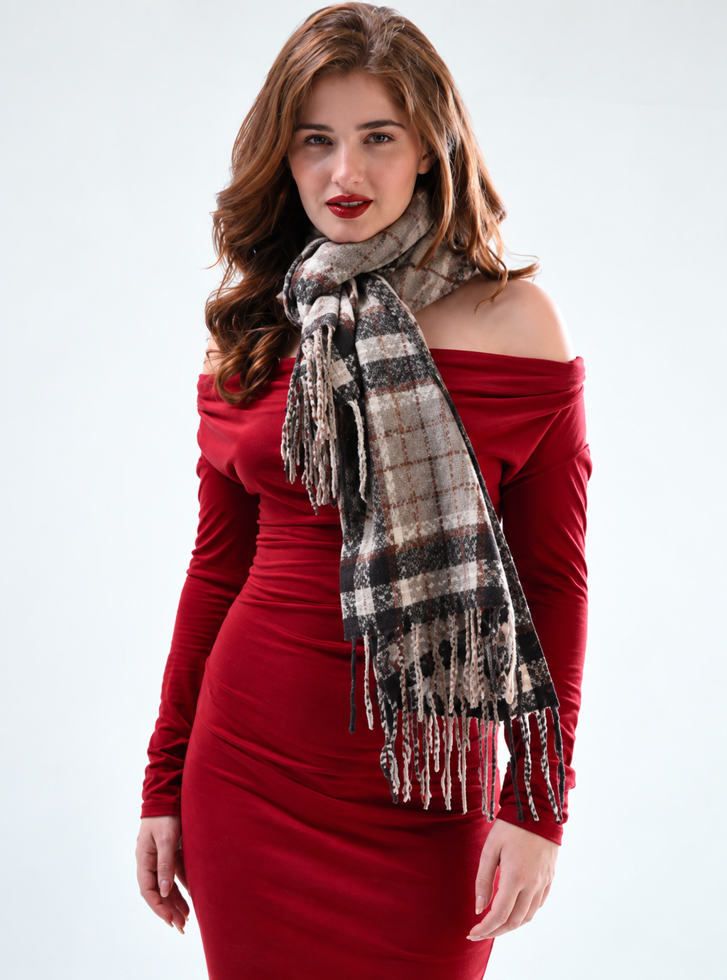 Women Striped Winter Scarf