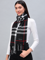 Women Checked Winter Scarf