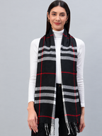 Women Checked Winter Scarf