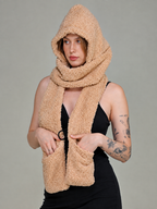 Women Winter Warm Cap Wool Scarf Ear Cap & Glove
