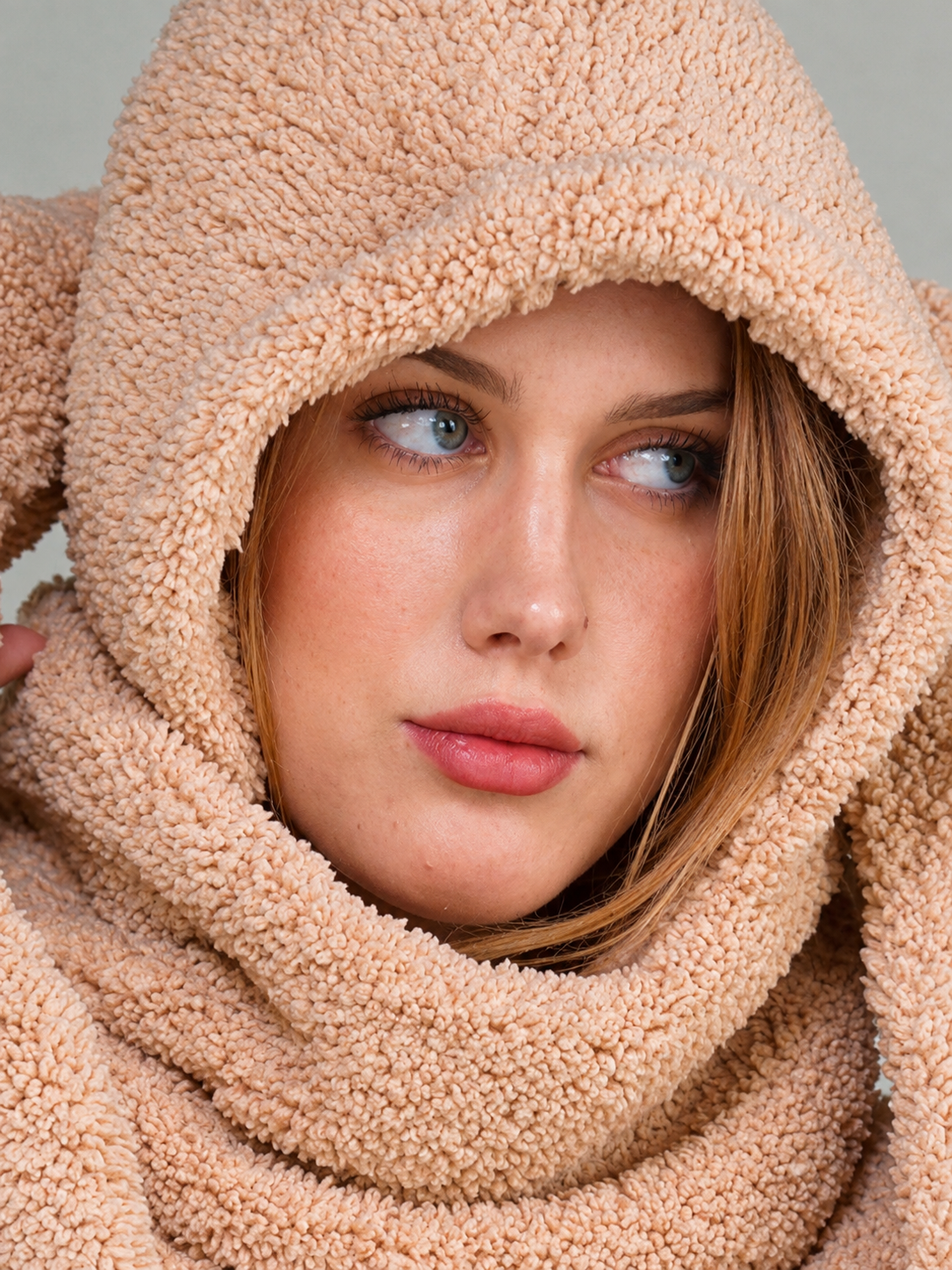 Women Winter Warm Cap Wool Scarf Ear Cap & Glove