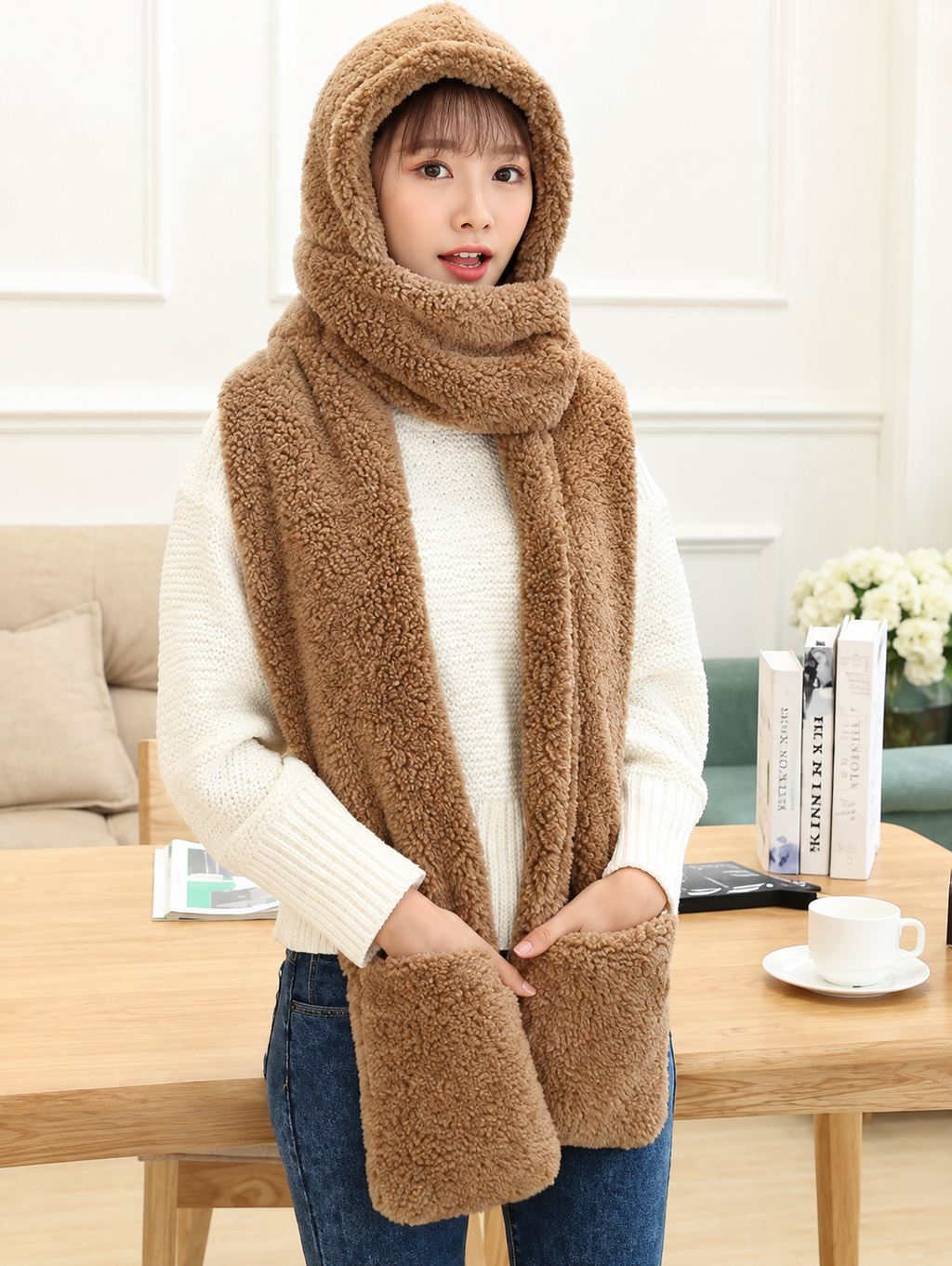 Women Winter Warm Wool Scarf