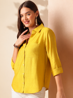 Spread Collar Casual Shirt