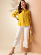 Spread Collar Casual Shirt