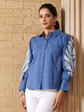 Women Straight Fit Floral Printed Spread Collar Casual Shirt