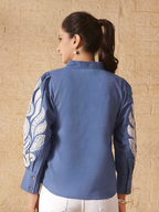 Women Straight Fit Floral Printed Spread Collar Casual Shirt