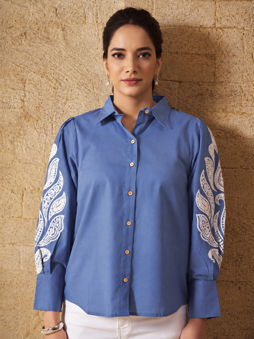 Women Straight Fit Floral Printed Spread Collar Casual Shirt