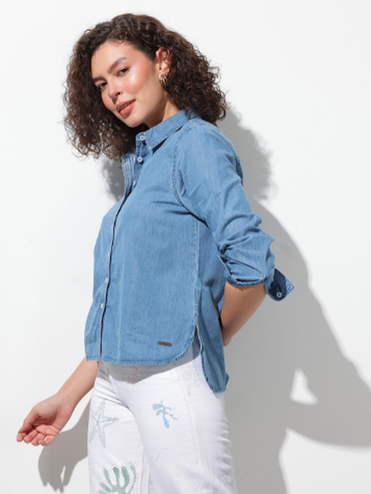 Pure Cotton Denim Casual Shirt