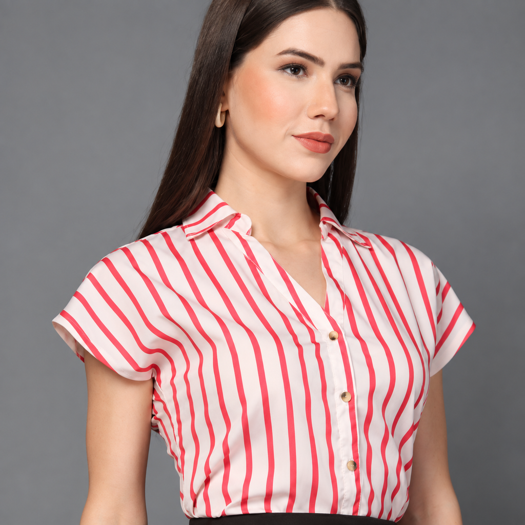 Women Modern Striped Casual Shirt