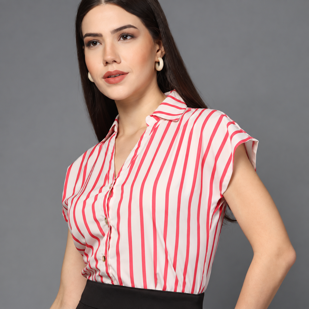 Women Modern Striped Casual Shirt