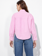 Oversized Striped Seersucker Pure Cotton Shirt