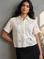 Women Spread Collar Casual Shirt