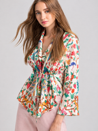 Peacock Cinched Shirt Jacket