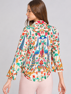 Peacock Cinched Shirt Jacket