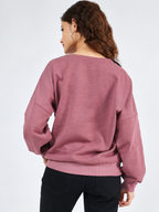 Women Solid Embellished Round Neck Long Sleeve Sweatshirt