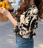 Drawstring Placket Blouse