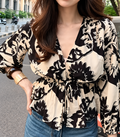 Drawstring Placket Blouse