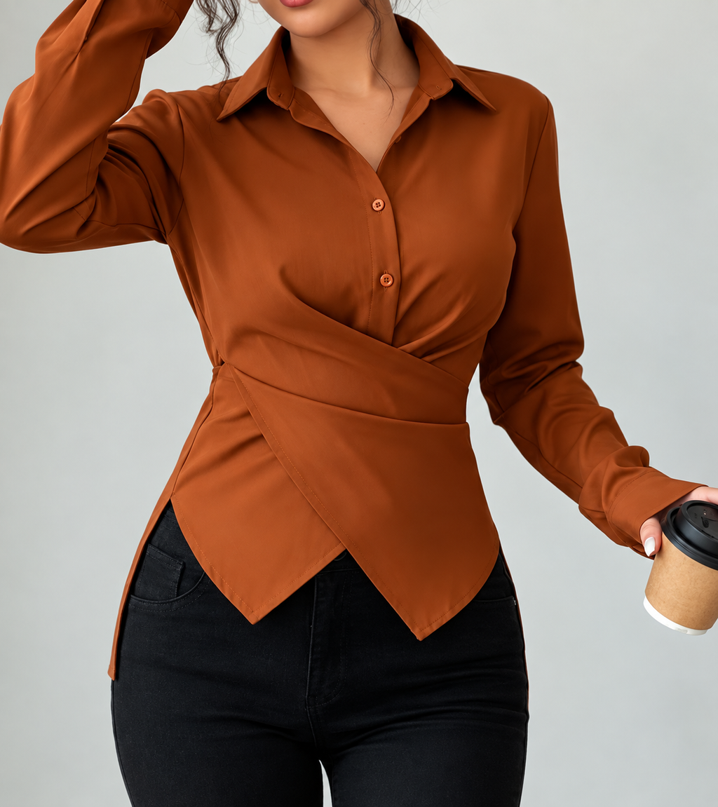 Crossed Placket Blouse