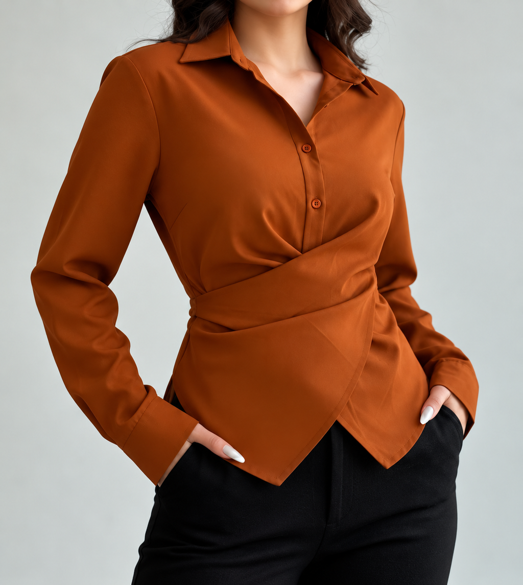 Crossed Placket Blouse