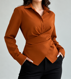 Crossed Placket Blouse