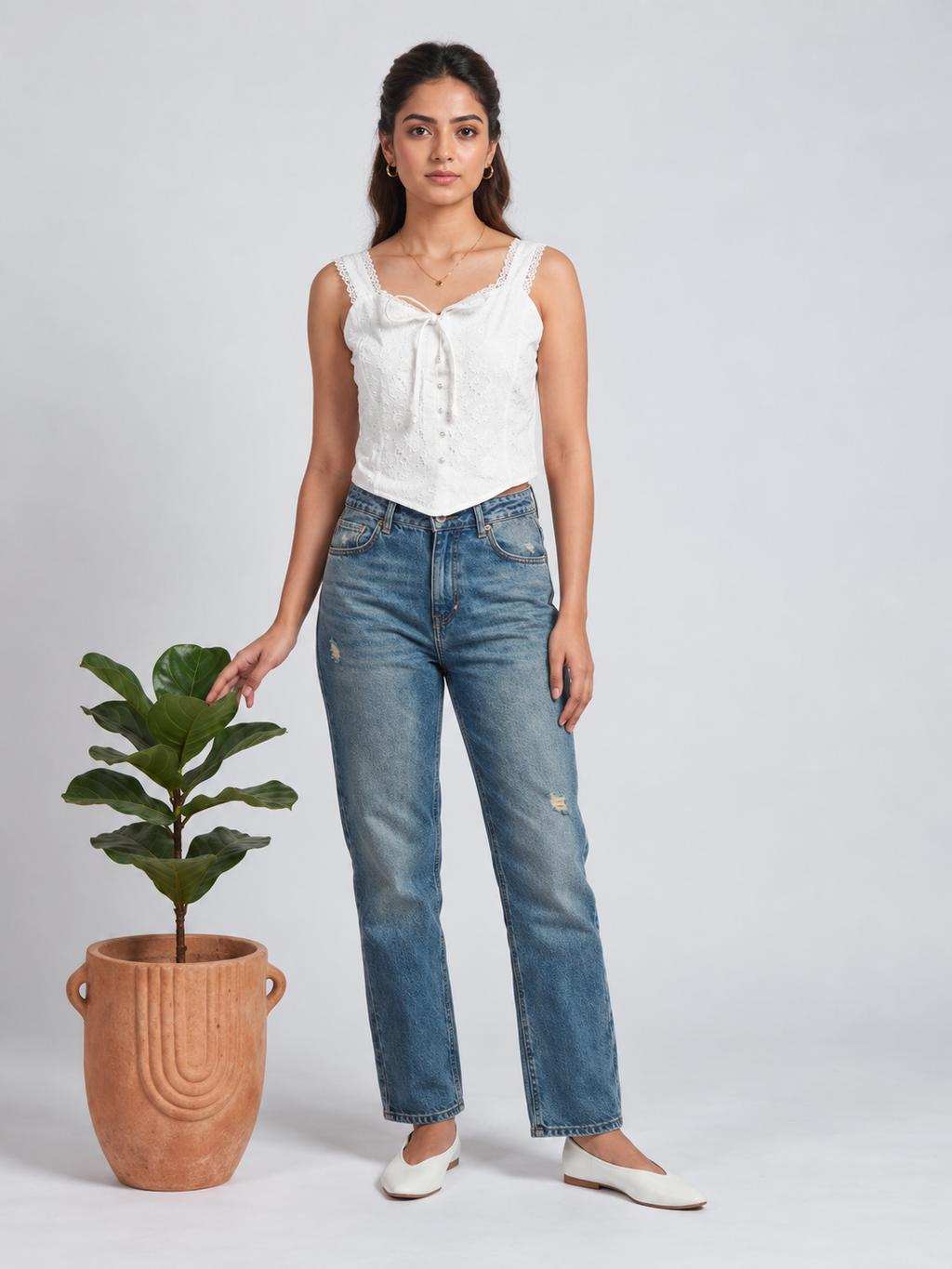 Cotton Embroidered Top