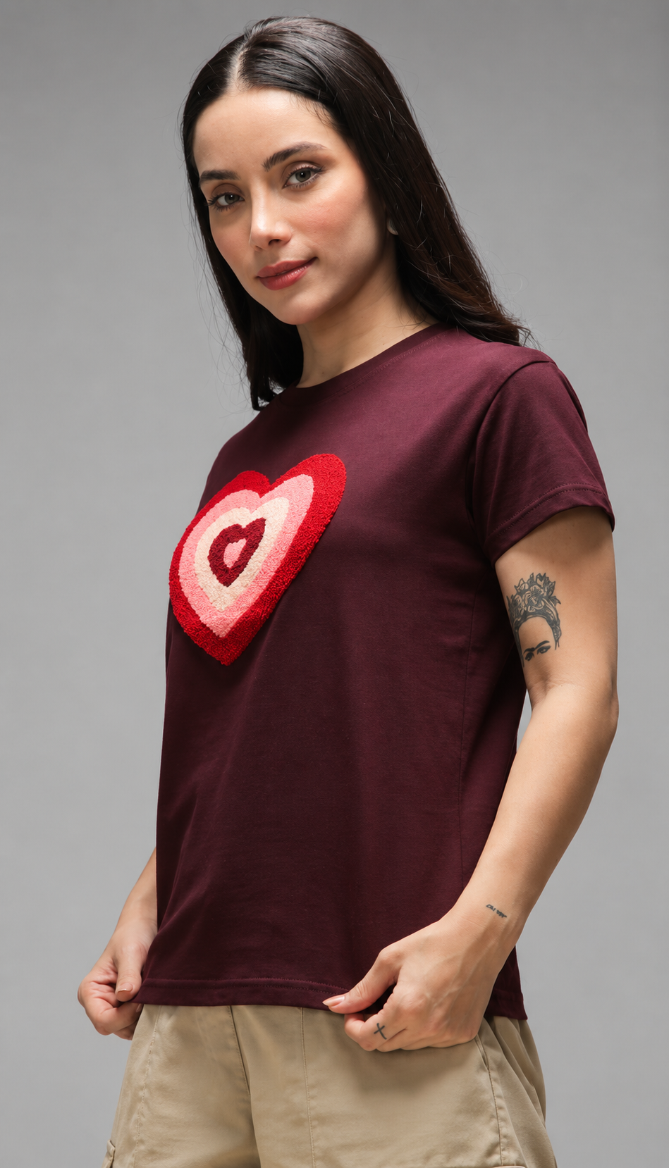 Women’s Textured Round Neck T-Shirt