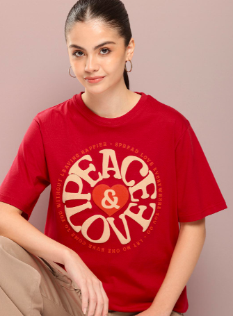 Women’s Embossed Graphic Oversized T-Shirt