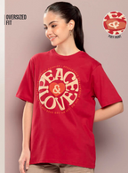 Women’s Embossed Graphic Oversized T-Shirt
