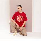 Women’s Embossed Graphic Oversized T-Shirt