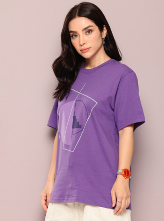 Printed Pure Cotton Oversized T-Shirt