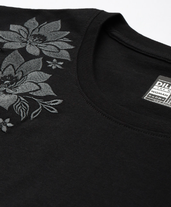 Women’s Embroidered Boxy Crew Neck T-Shirt