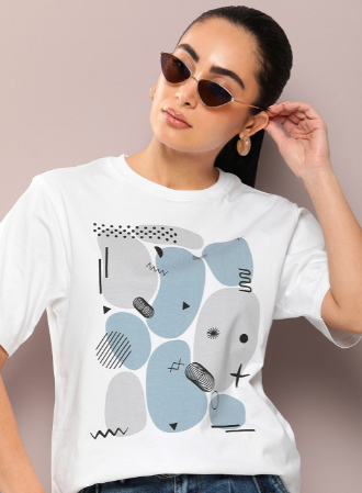 Abstract Graphic Oversized Cotton T-Shirt