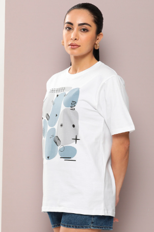 Abstract Graphic Oversized Cotton T-Shirt