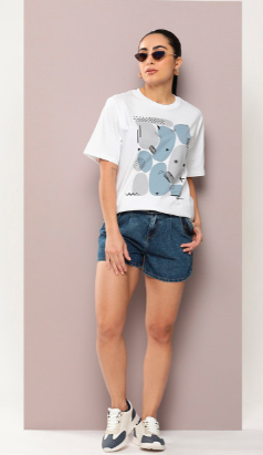 Abstract Graphic Oversized Cotton T-Shirt