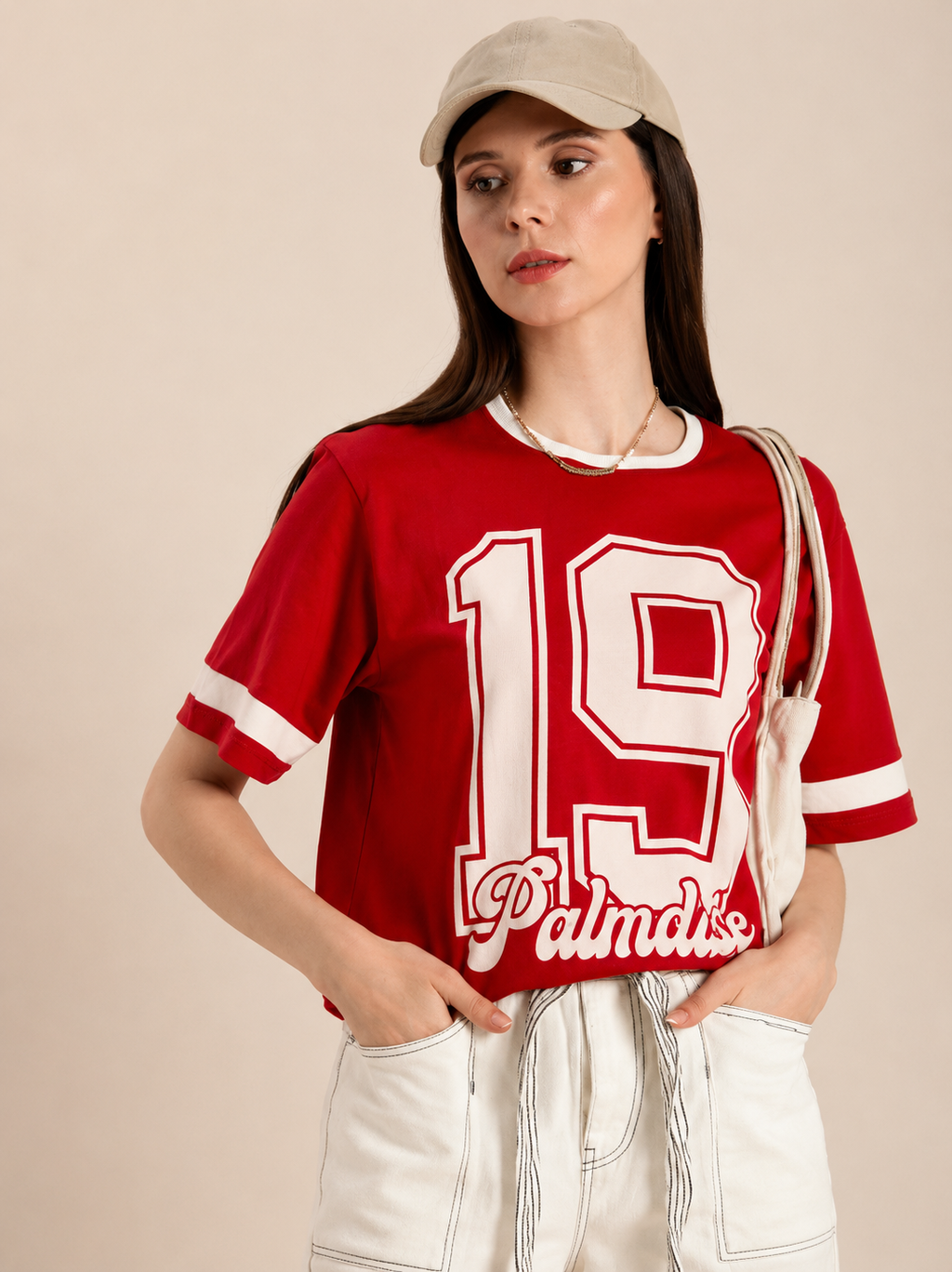 Women’s Varsity Graphic Oversized Cotton T-Shirt