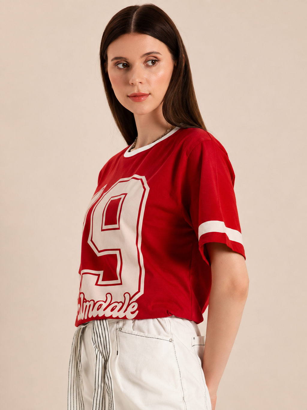 Women’s Varsity Graphic Oversized Cotton T-Shirt